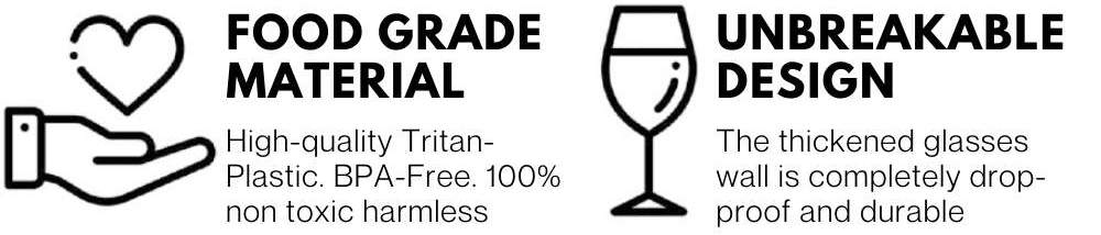 Clear Tritan drinking glasses