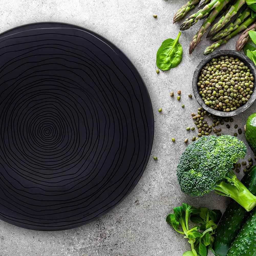 Reusable Plastic Dinnerware Set (Organica Black)