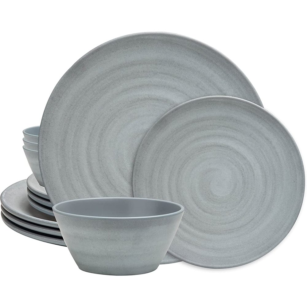 Reusable Plastic Dinnerware Set (Organica Black): image 8