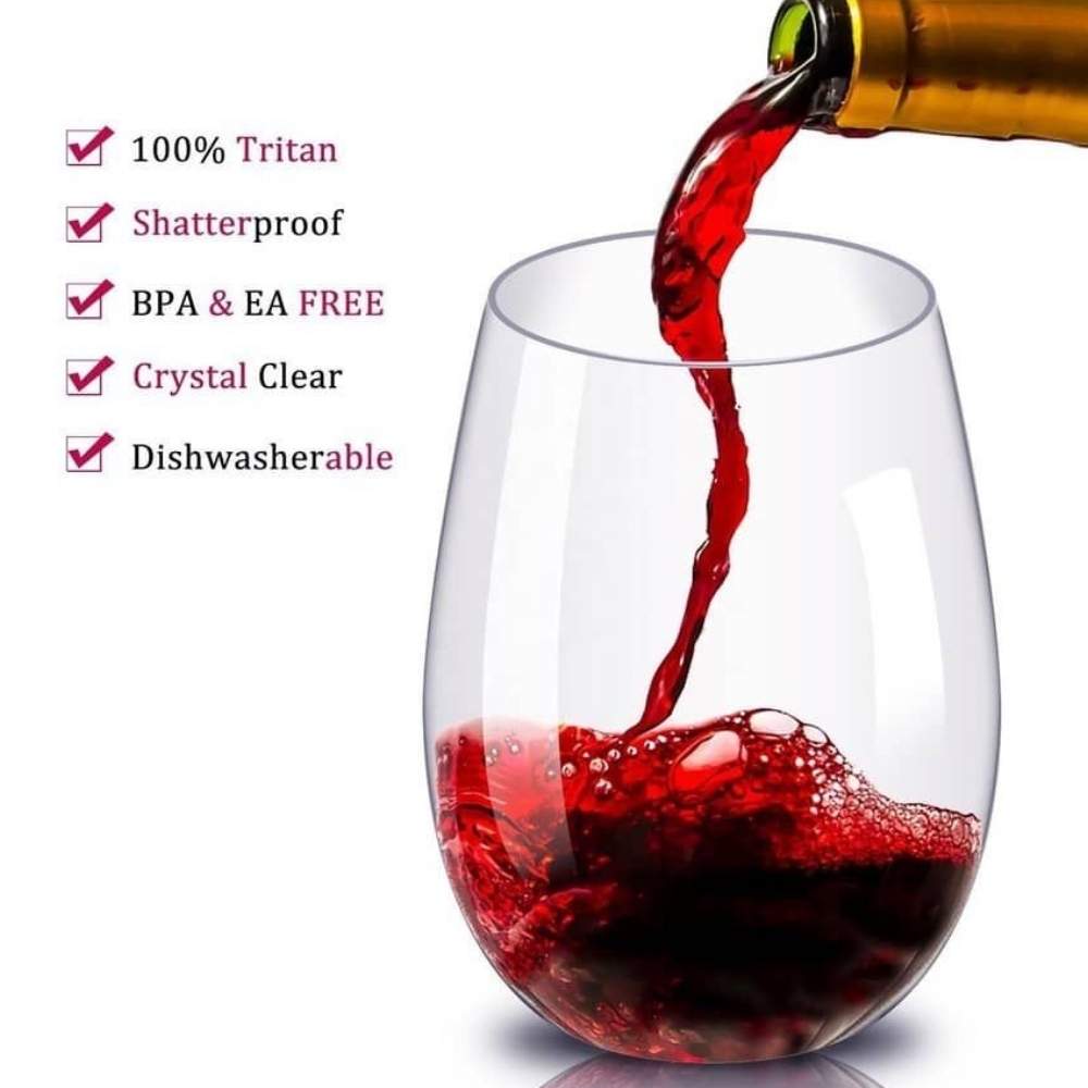 Plastic Stemless Wine Glass: image 2